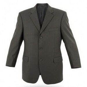 Brooks Mens 50L Blazer Jacket Suit Sport Coat Navy Blue Stretch Three Button